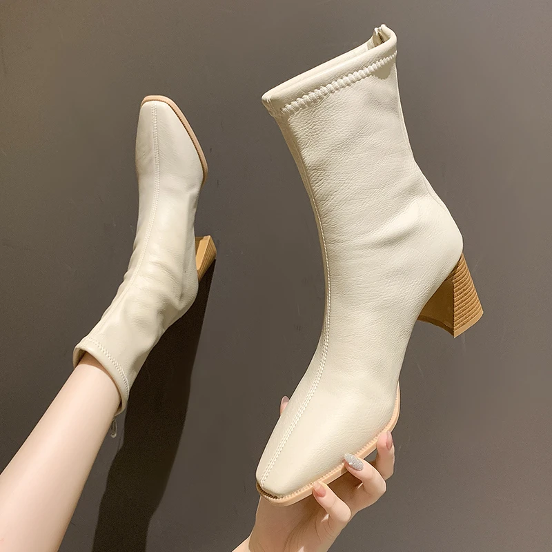 

sexy women knee high boots slim thick heel zipper women's long boots 2021 new knight boots female slim knee-high shoes