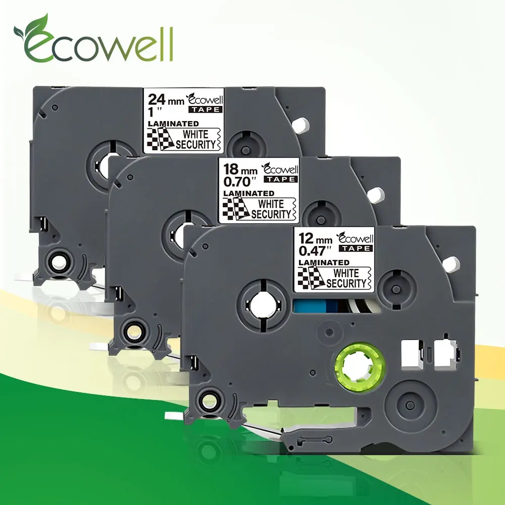 Лента для принтера Ecowell 3 шт. 12/18/24 мм совместима с лентами безопасности SE3 SE4 SE5