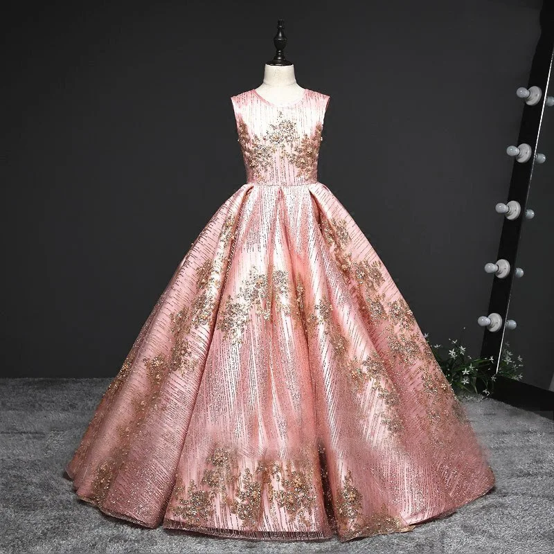 Girl Communion Dress Children Wedding Bridesmaid Dresses Kids Tulle Boutique Ball Gowns Girls Pageant Performance Vestidos |