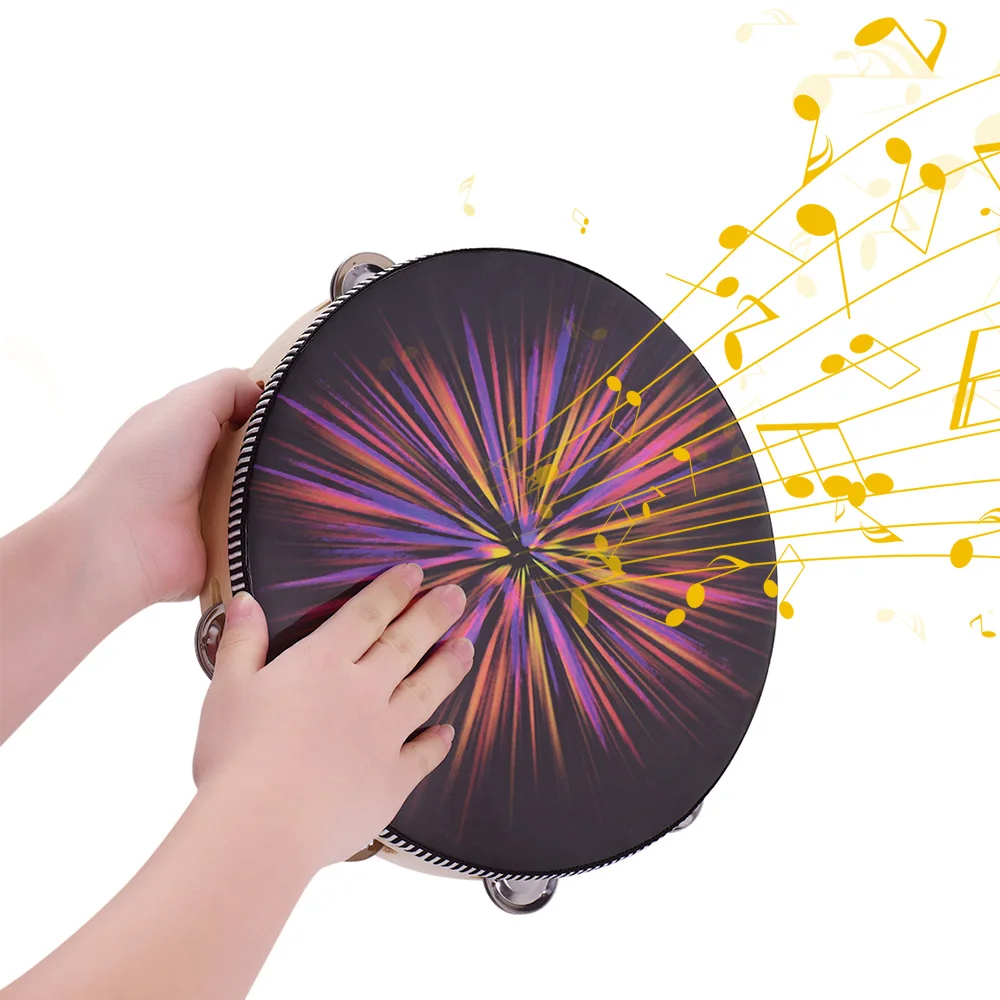 Компактный 10 дюймов деревянные качество бубен колокольчик ручной барабан с