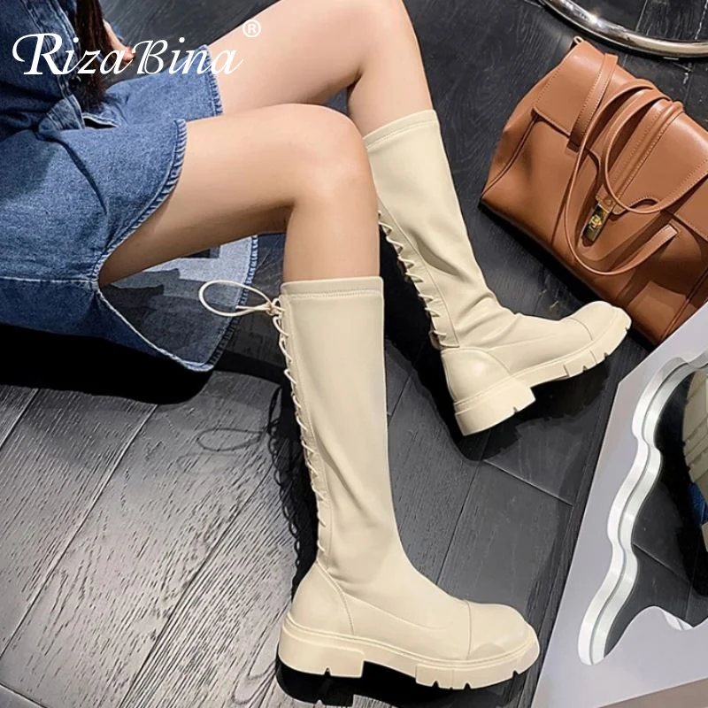 

Женские сапоги до колена из натуральной кожи, на шнуровке, размеры 34-39