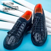 ourui true crocodile leather men board shoes male lace-up Casual shoes summer new selling men shoes