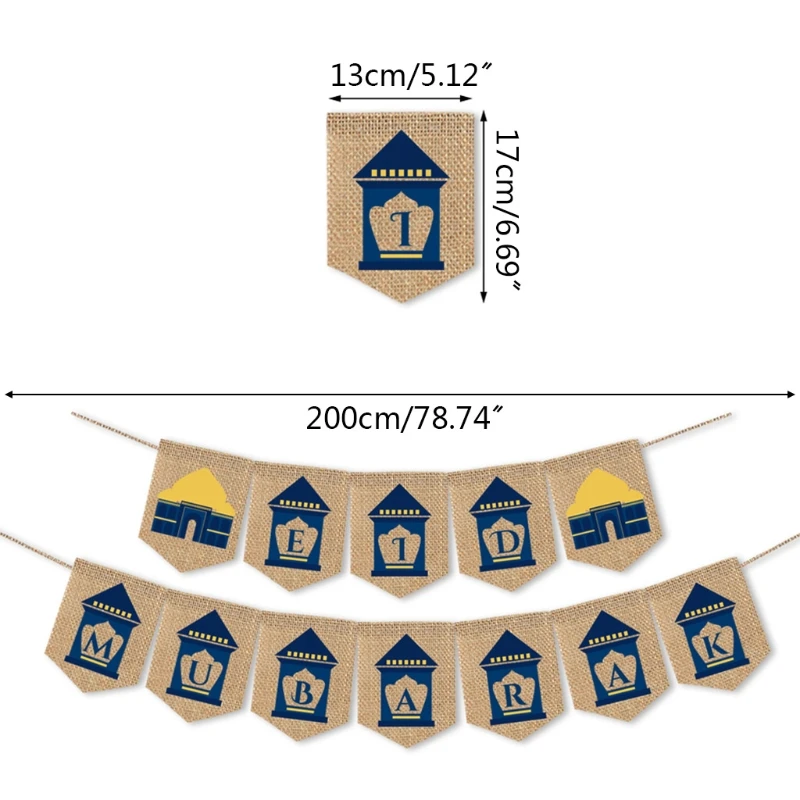 Мусульманский Рамадан баннер гирлянда ИД Мубарак Декоративная звезда лунный