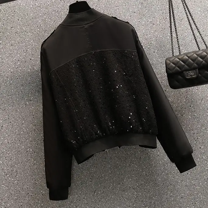 Женский зимний костюм большого размера 4XL куртка с блестками и вязаное платье на