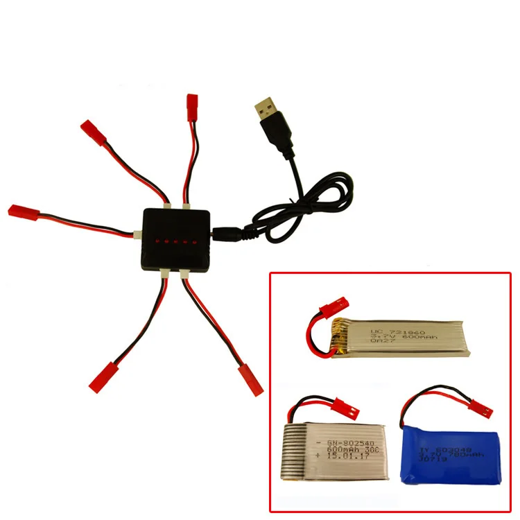 

Зарядное устройство 1to5, зарядное устройство с 5 шт. линий зарядки аккумулятора для WLtoys V636 V656 V686 UDI U818A FY550, Радиоуправляемый квадрокоптер