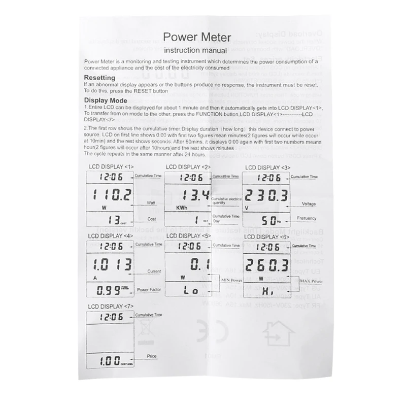 

Power Meter UK Plug Power Monitor Watts Meter Electricity Usage Cost Kwh Analyzer LCD Backlight Electricity Monitor wholesales
