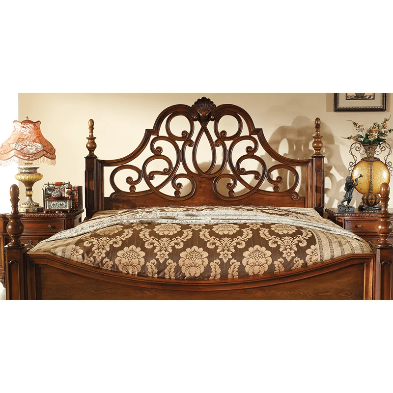 Уникальные комплекты для спальни из массива дерева в европейском стиле