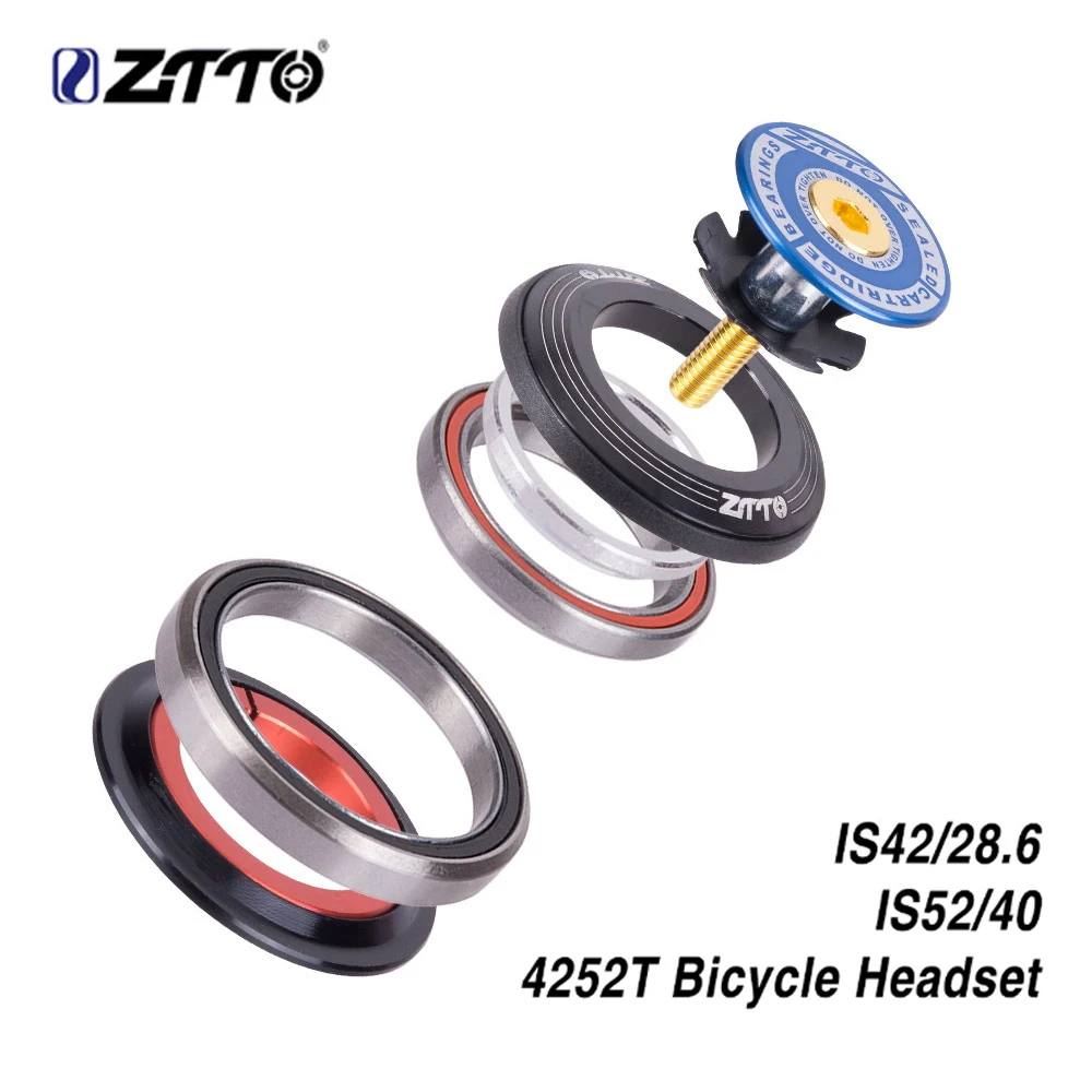 ZTTO велосипедная рулевая колонка 42 мм УФ фильтр 52 с ЧПУ 1 1/8 &quot 1/2&quot MTB подшипник