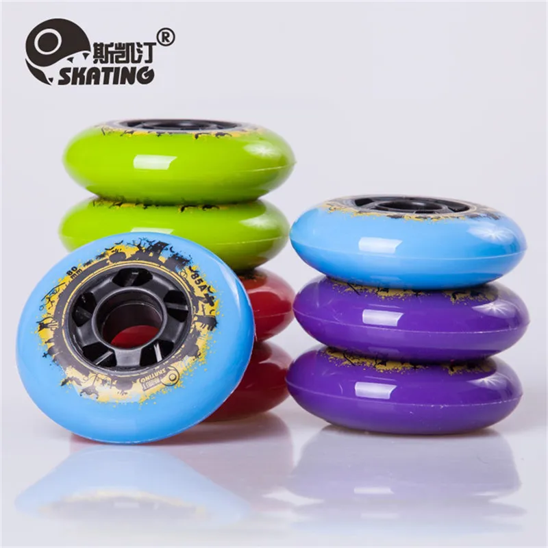 [72mm 76mm 80mm]  SKATING Branded 85A Thin PU Meat Skating Wheel with 24mm Thickness Durable Inline Skates Wheel