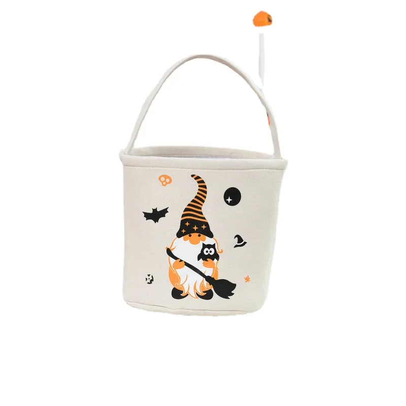 

1pc Portable Witch Halloween Candy Bucket Skeleton Spider Pattern Sugar Gift Bag Halloween Decorations Handbag