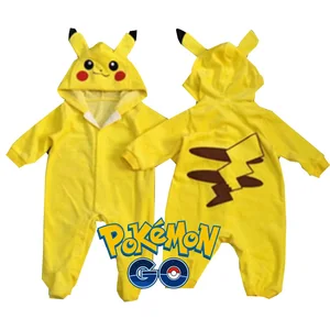 Pokemon Pikachu Winter Long sleeved Suit Baby Rompers Clothing 6 11 24 Moon Babies Toddlers Costume 