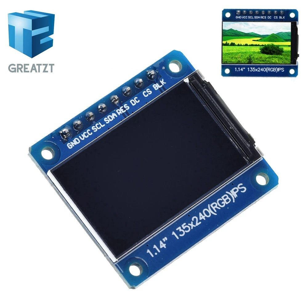 GREATZT 1 шт. Новый IPS 14 дюймов 3 В 8PIN SPI HD полноцветный TFT дисплей экран ST7789 Привод IC 135*240
