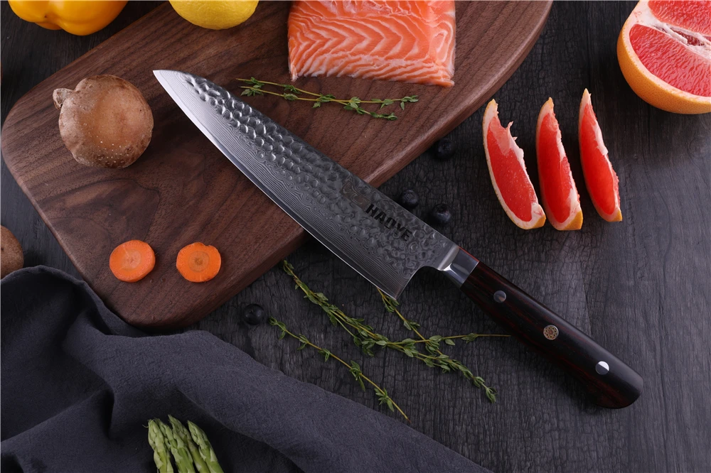 3 шт. японский шеф-повара Nakiri Gyuto Набор ножей для стейка Дамасские кухонные ножи с ручкой Dalbergia Полный Тан приготовления столовых приборов Новинка