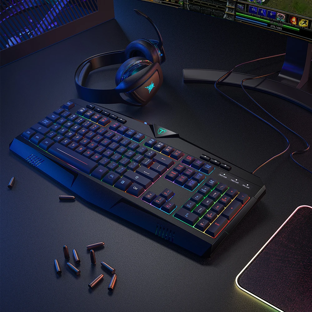 VicTsing PC232 игровая клавиатура 112 клавиш Проводная Механическая клавиатура RGB светильник с защитой от привидения английская клавиатура для портативных ПК