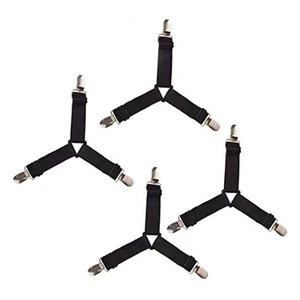 Зажим для листов для кровати, высокоэластичные нейлоновые зажимы для крепления матраса, черного и белого цвета