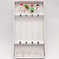 4pcs murano cute glass christmas figurines decorative glass spoons restaurant tableware clean spoon mini sanitary art tea spoon