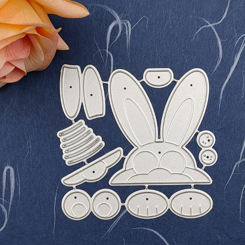 Пасхальный кролик головы металлический Трафаретный вырубной штамп Скрапбукинг