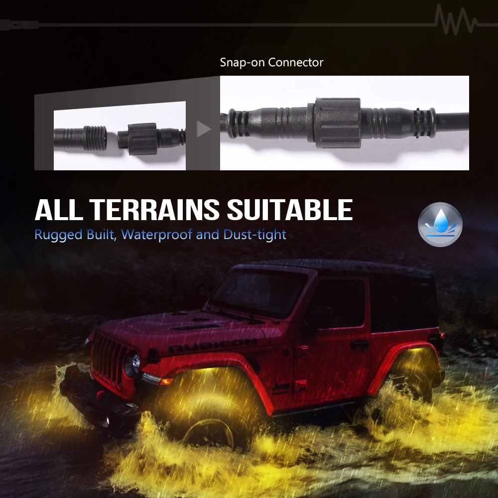 MICTUNING C1 C2 10 футов удлинитель Кабель Провод для 4 8 стручки RGB светодиодный фары рок