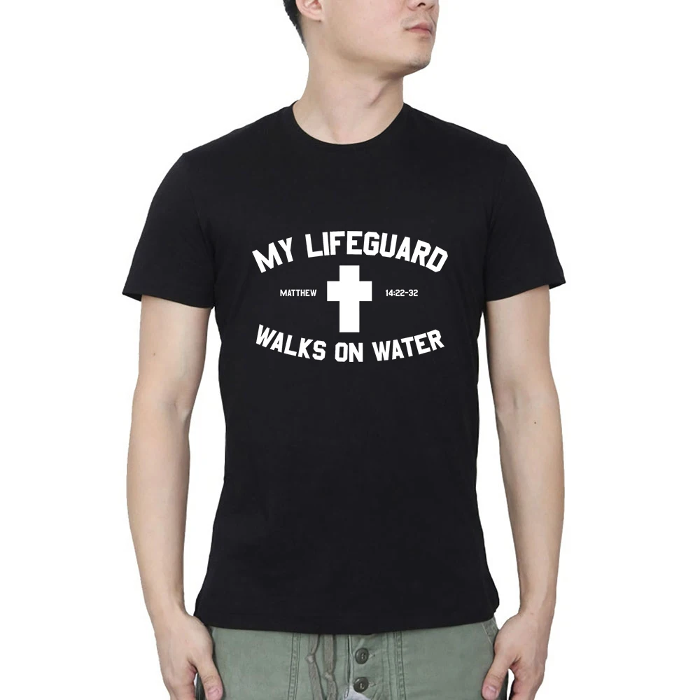 Уличная одежда my lifeguard walk с круглым вырезом летняя повседневная футболка|Мужские
