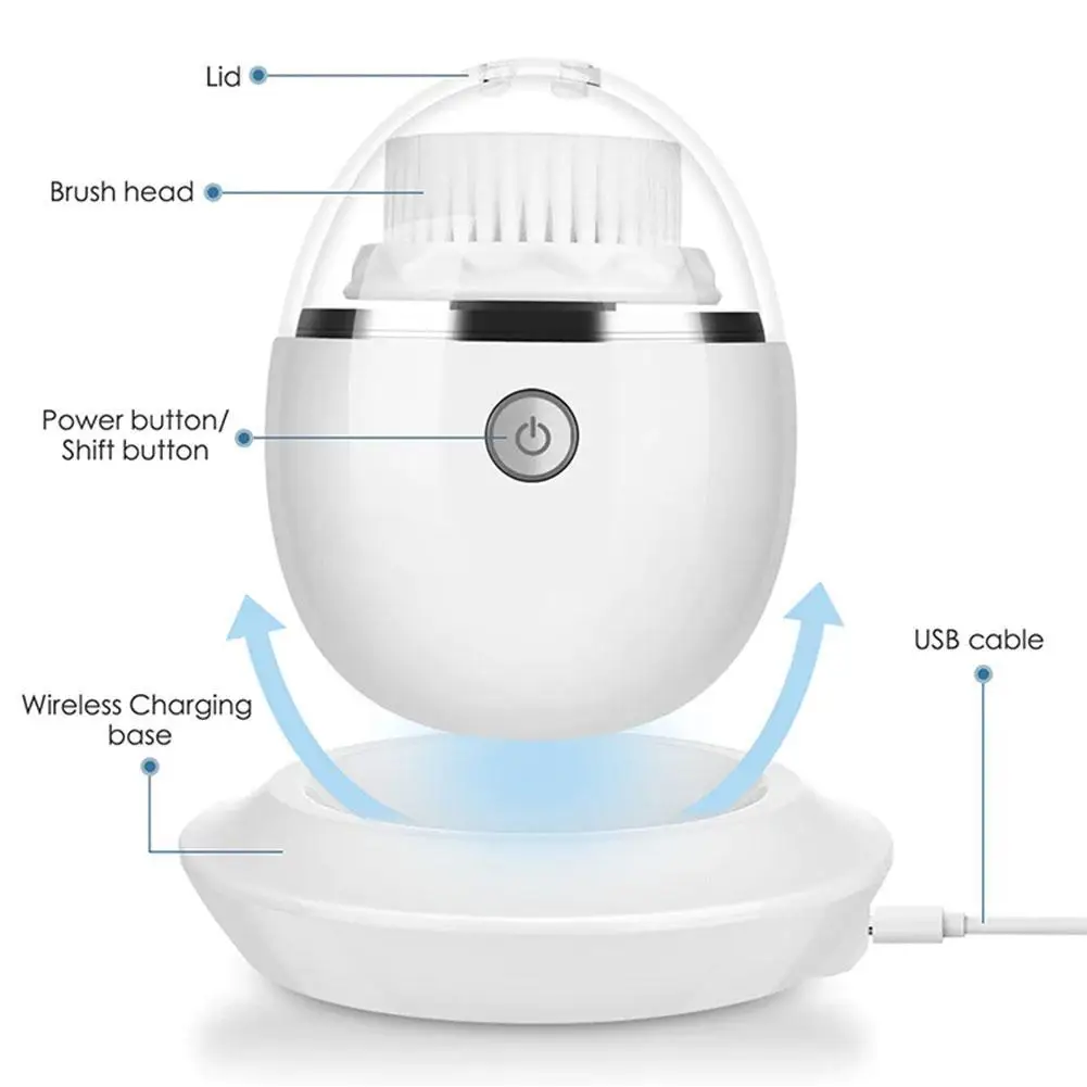 

Sound Wave Vibration Cleaning-Instrument Waterproof Rechargeable Skin Care Device Beauty Instrument Electric Cleansing-Brush