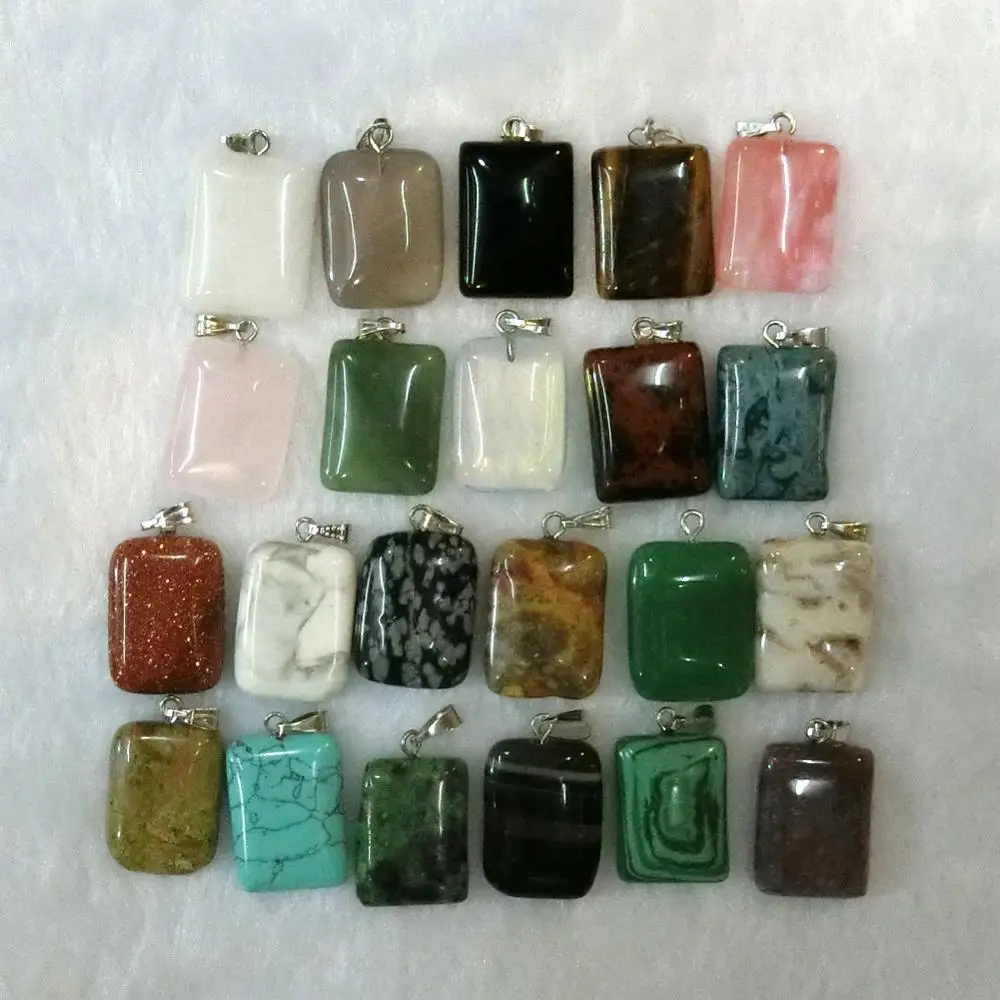 

30/60/100PCS hot sale assorted mixed natural gem stone Pendants Charms Necklace pendants for DIY Jewelry Making free shipping