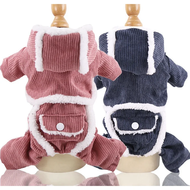 Комбинезон куртка ПЭТ шерстяное пальто Кролик Собака комбинезон зимний кожаная