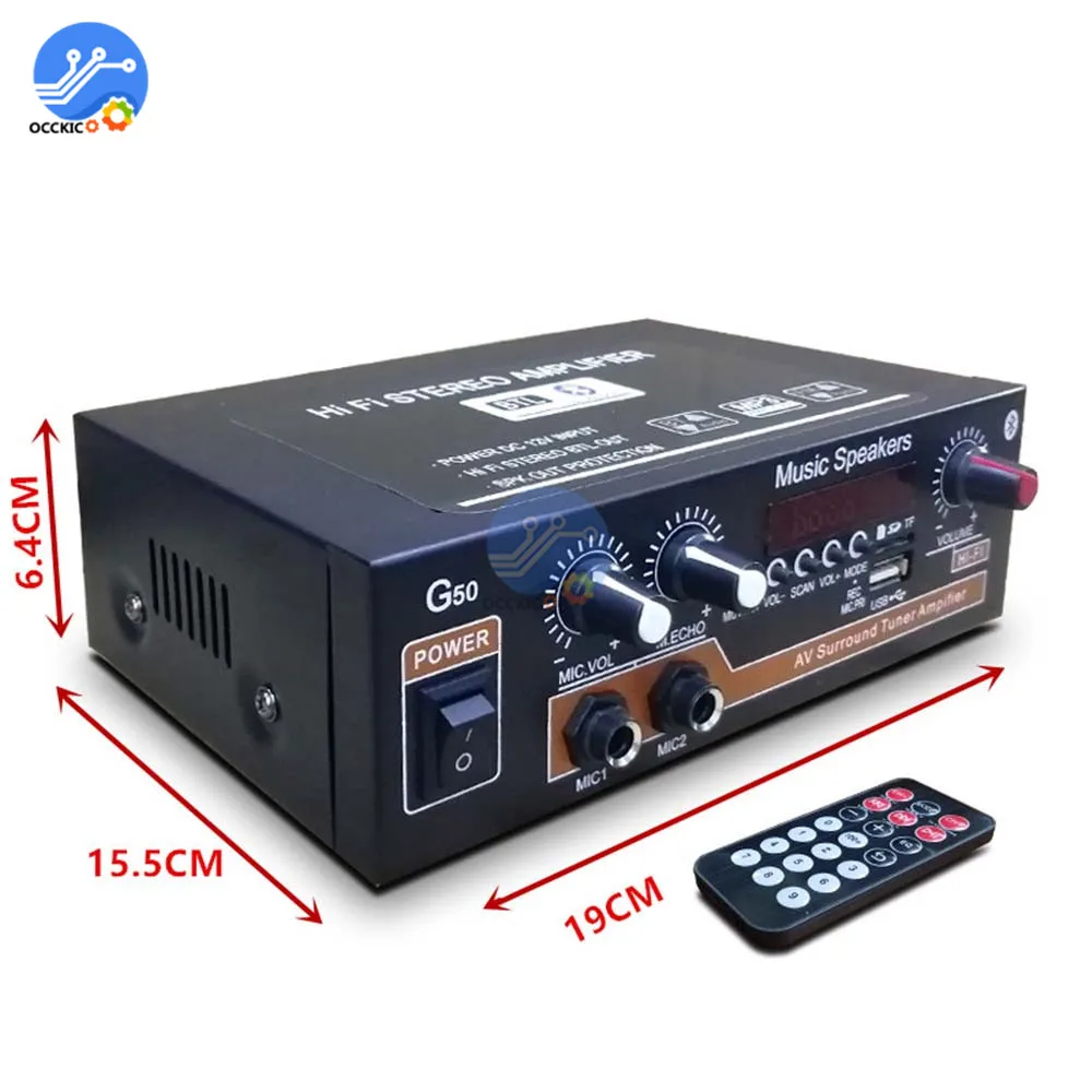 Усилитель мощности G50 800 Вт Bluetooth 5 0 TF-карта FM U-диск USB 12 В 110 220 для домашнего