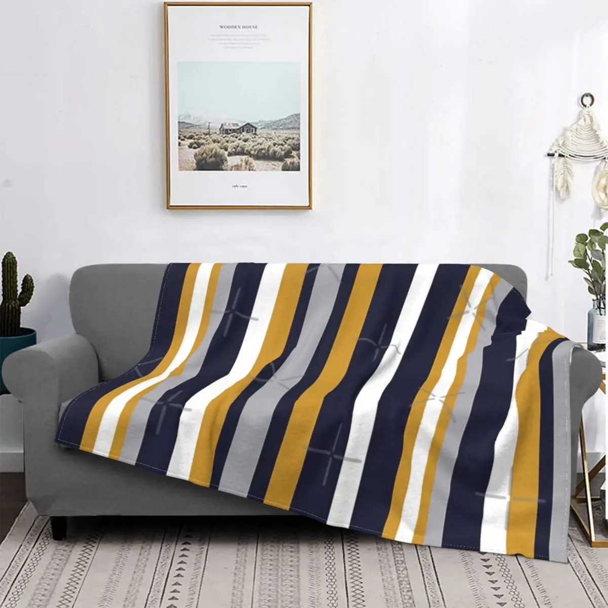 

Manta de muselina con rayas Modern, a cuadros para cama colcha, textil de lujo para el доме