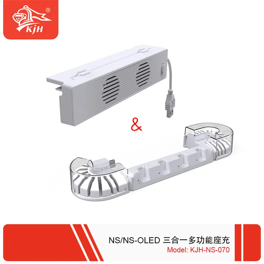 

Switch OLED Host Cooling Fan Joycon Handle Charging Base with Card Box Temperature Cooler Fan for Switch Console NS Accessories