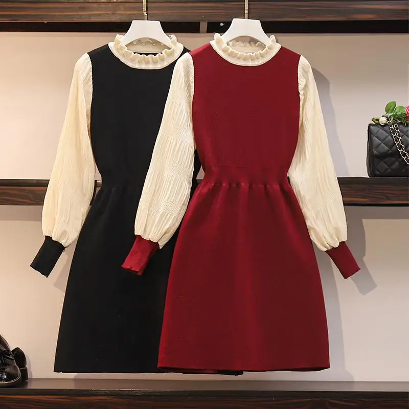 Модная женская уличная одежда большого размера трикотажное платье 2020 весна