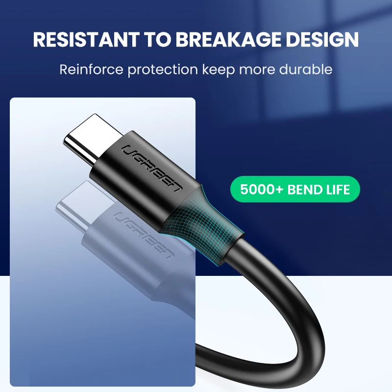 UGREEN USB Type C Cable for Samsung Galaxy S9 Note 8 9 USB 3.0 Type-C 3A Fast Charging Data Cable for Huawei  P20 Pro USB Cable