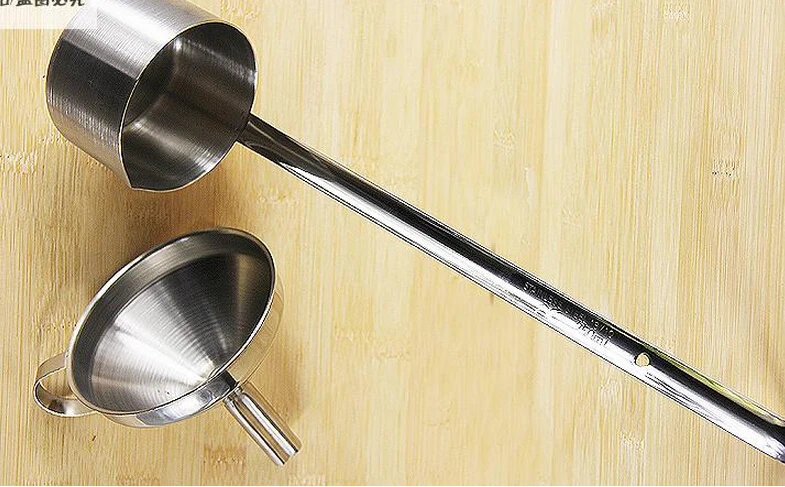 

Kitchen funnel set thick 304 stainless steel spoon funnel long metal kitchen funnel