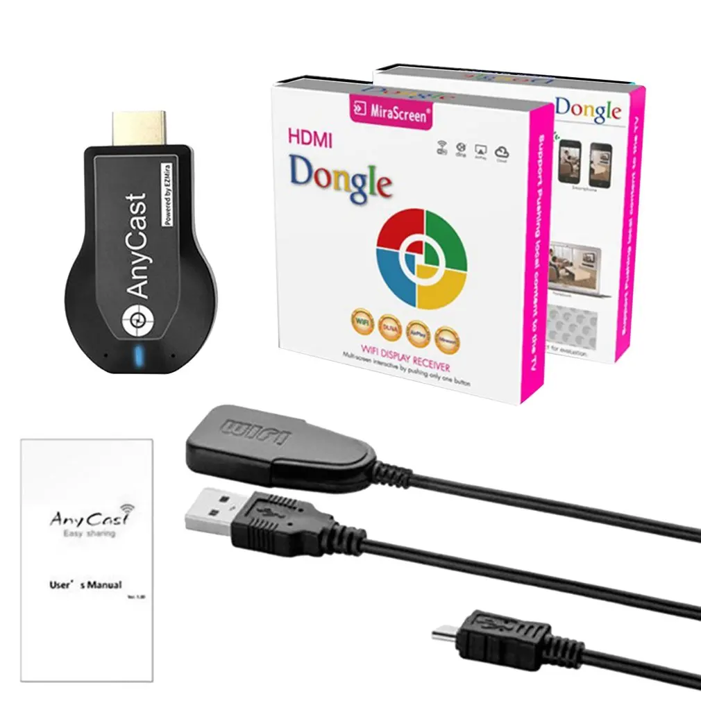 

ТВ-флешка 1080P, беспроводной Wi-Fi дисплей, ТВ-приемник для AnyCast M2 Plus, для Airplay 1080P, HDMI ТВ-флешка