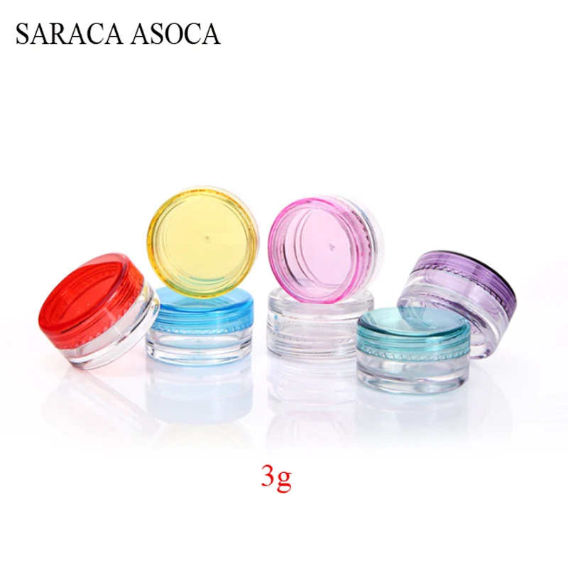 Оптовая продажа 3g пустые пластиковые прозрачные косметические банки контейнер