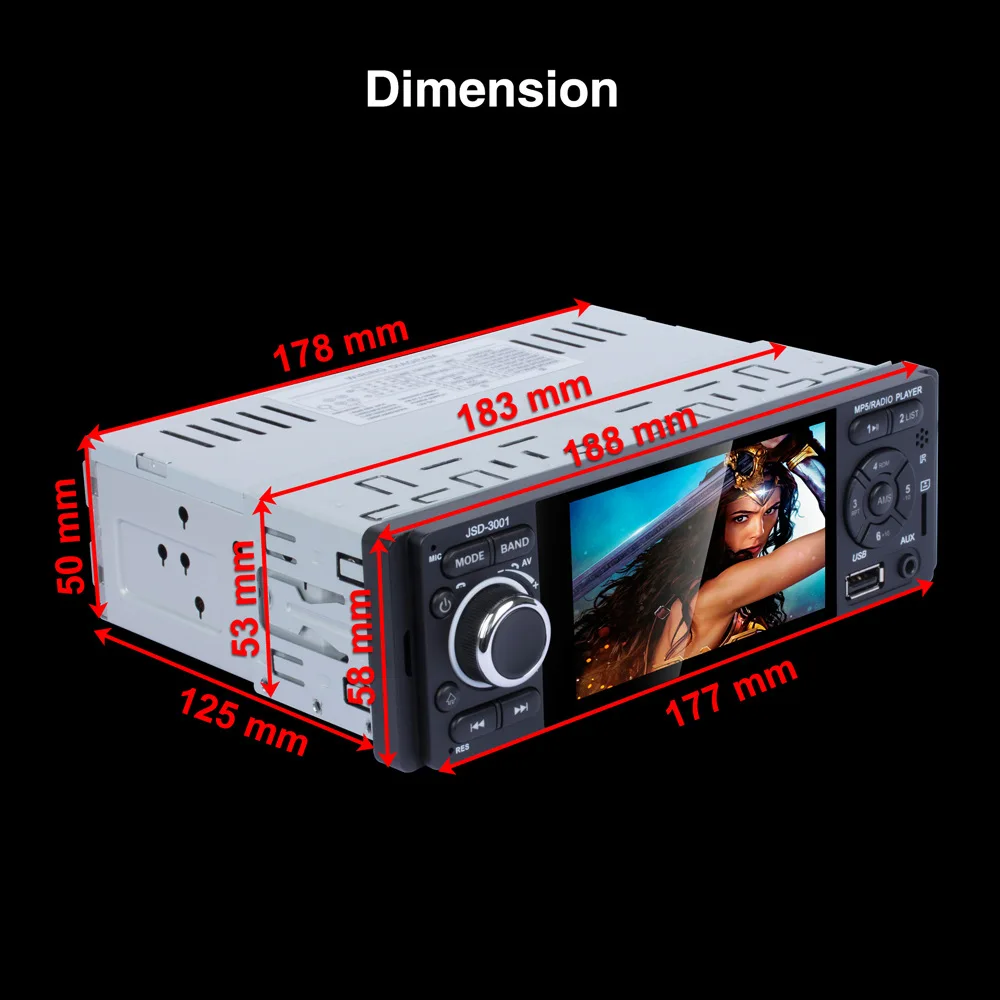 

Car Radio 1 din jsd-3001 Autoradio 4"1 Touch Screen auto audio Mirror Link Stereo Bluetooth Rearview Camera aux MP5 Player