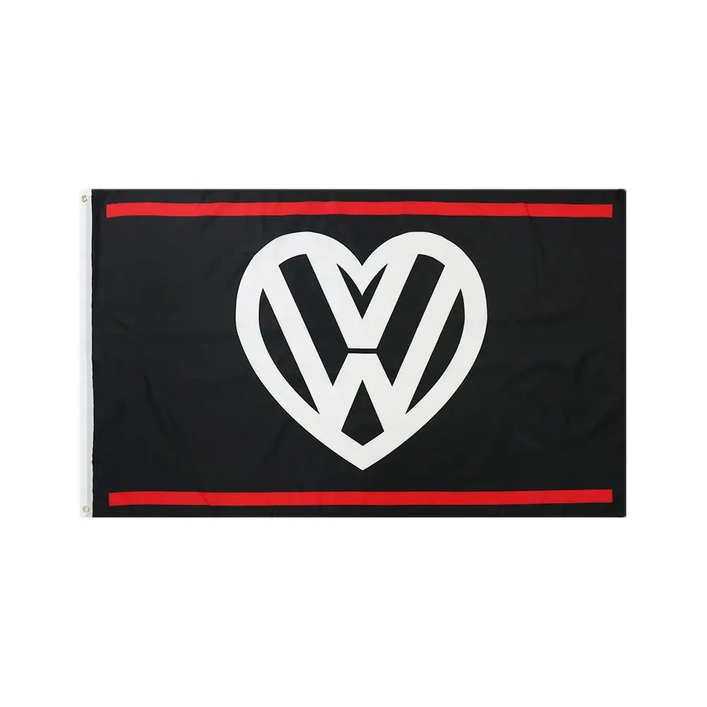 Флаги 3x5 футов Spirit of Air Flag I Love My VW черные и красные