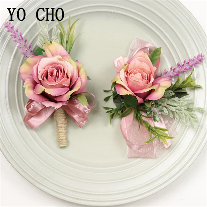 Бутоньерка для жениха YO CHO свадебная бутоньерка браслет белая искусственная