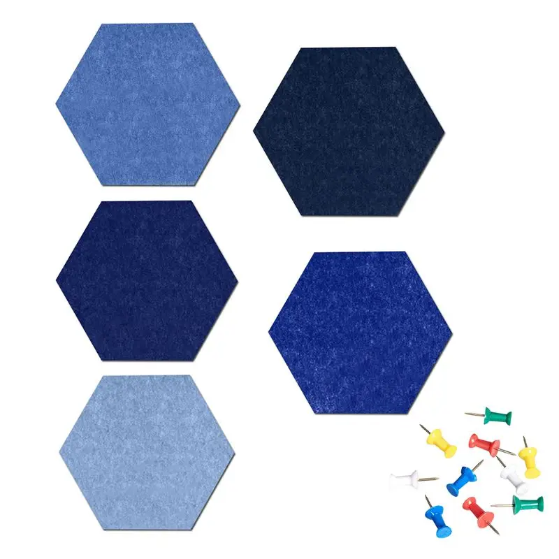 

Hexagon Felt Pin Board Self Adhesive Bulletin Memo Photo Cork Boards Colorful Foam Wall Decorative Tiles