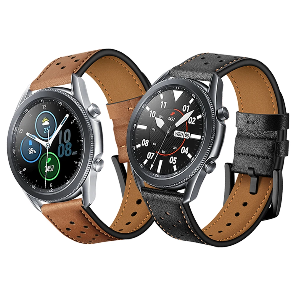 

Ремешок из натуральной кожи для Samsung Galaxy Watch 3 41 мм 45 мм, спортивный браслет для Gear S2/S3 Frontier, аксессуары для наручных часов