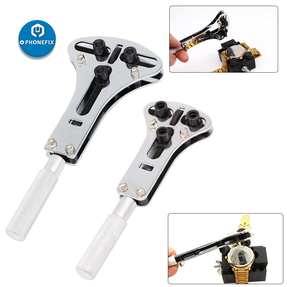 

PHONEFIX Watch Case Opener Adjustable Screw Back Remover Wrench Wrist Repair Kit Battery Changing Tools Claw Watch Repair Tool