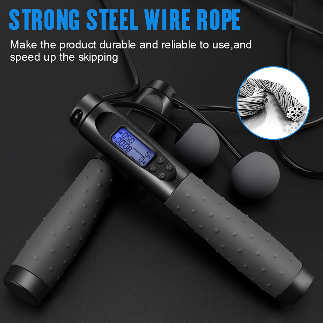 

Smart Electronic Counting Skipping Rope For Fitness With Heavy Handles Adjustable Length Jump Rope For Exercise Training