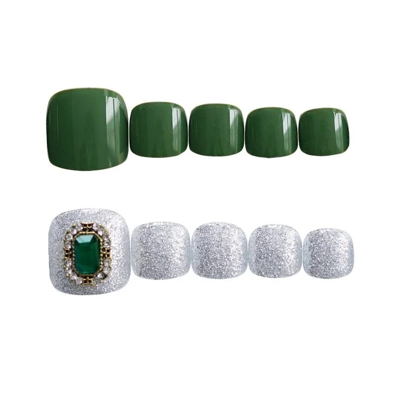 24 шт./компл. Золотая фольга дизайн искусственные ногти с полным покрытием и