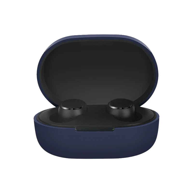 Силиконовый чехол для наушников для xiaomi Redmi AirDots беспроводной Bluetooth чехол s Redmi Airdots TWS аксессуары для наушников Нескользящие - Цвет: Синий