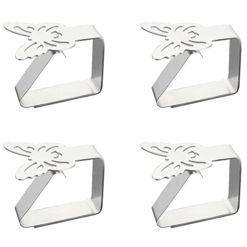 

Tablecloth Clips 4 Packs Stainless Steel Table Cloth Clips Table Cloth Cover Clamps for Picnic Weddings