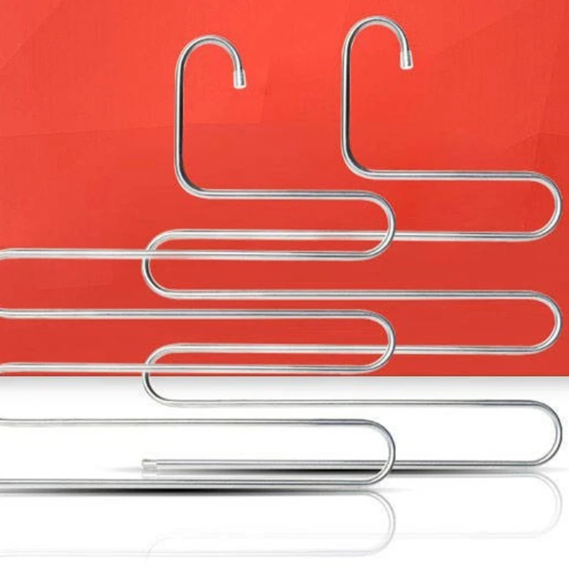 

Stainless Steel Five-layer S-shaped Non-slip Pants Rack Towel Storage Shelf X4YE