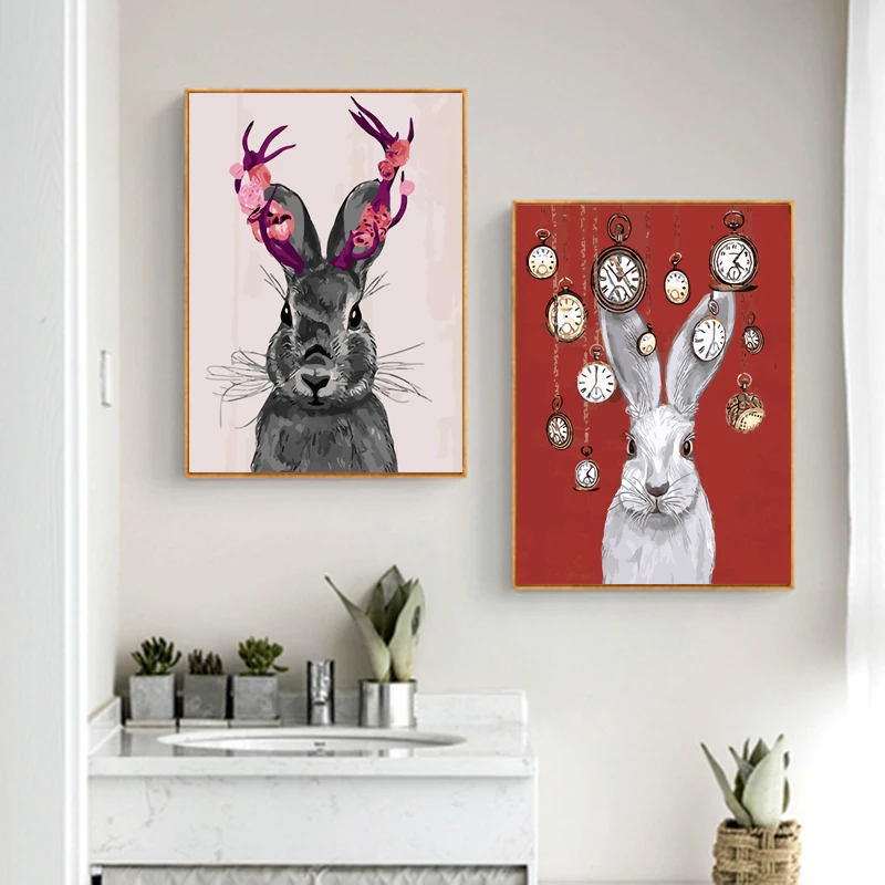 Картины по номерам на холсте кролики 40 х50 см живопись маслом | Дом и сад