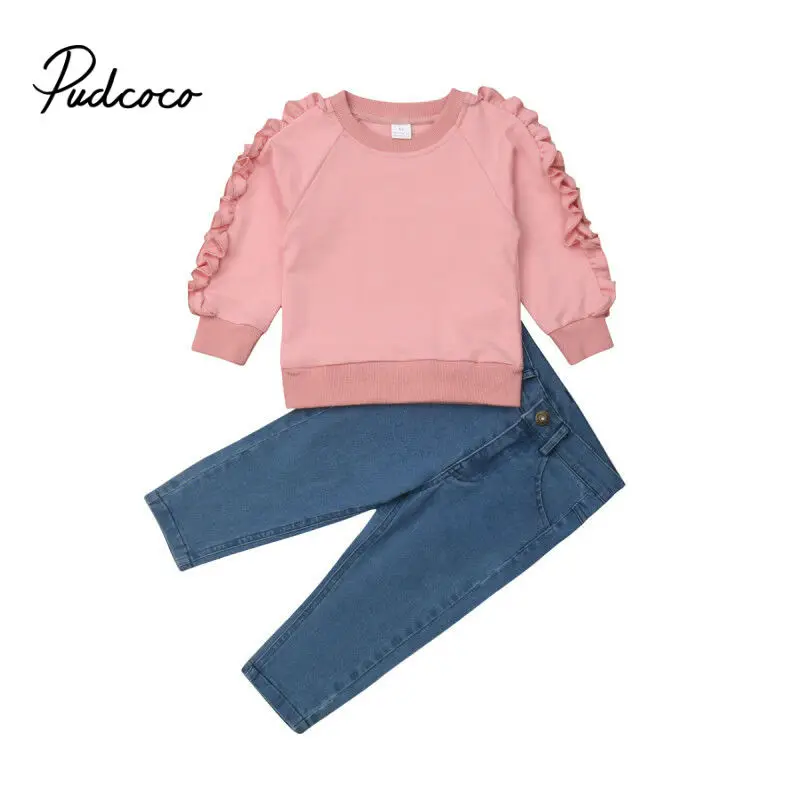 Осенне зимние комплекты детской одежды От 1 до 6 лет для маленьких девочек Розовый