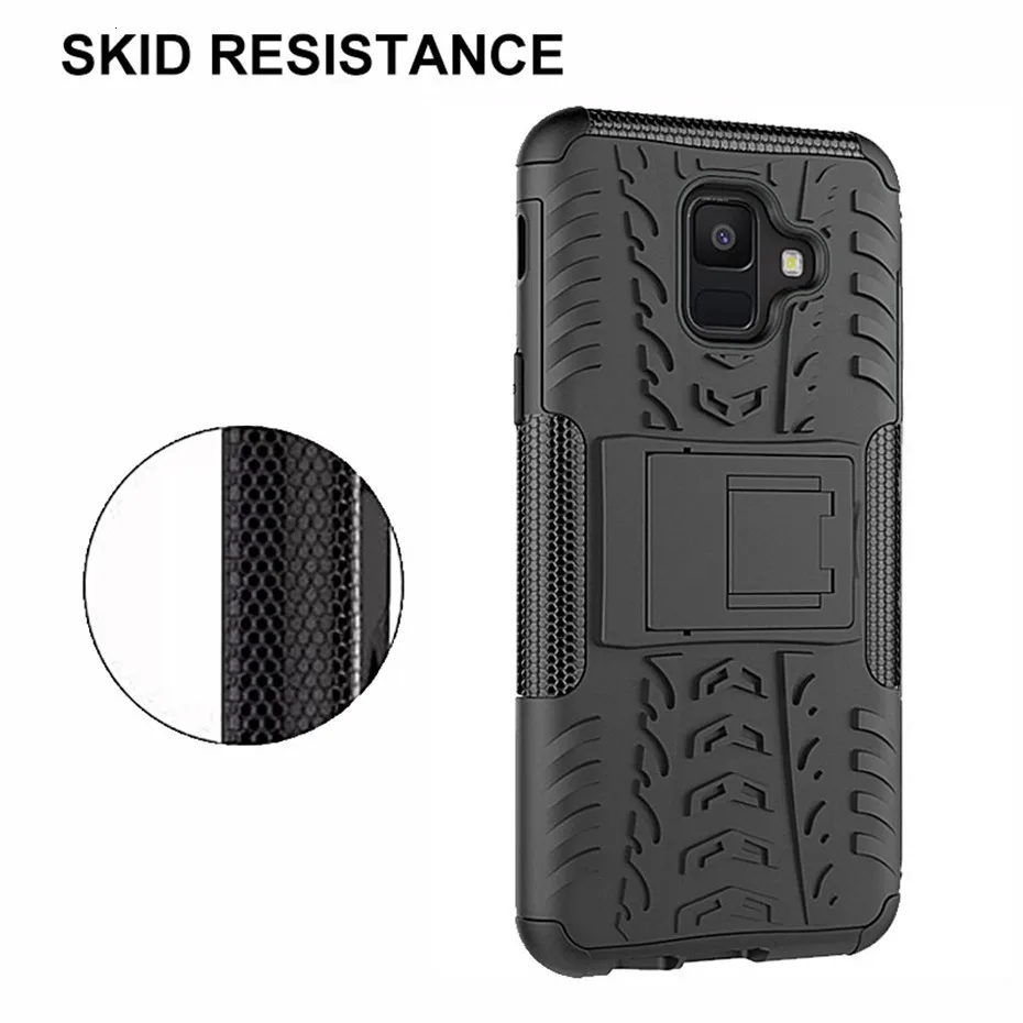 Silicone Fitted Case For Samsung Galaxy A6 2018 Plus Hybrid Standing Heavy Duty ShockProof Cover |