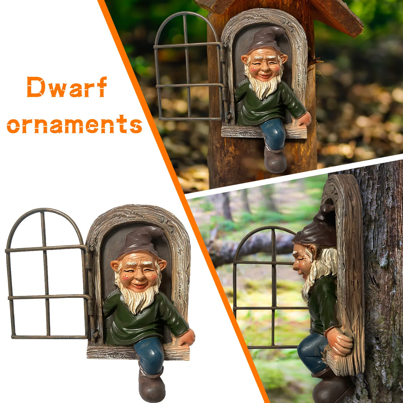 

Garden Peeker Yard Art Whimsical Tree Sculpture Garden Decoration Dwarf Gnome Resin Statues Courtyard Tree Decoration