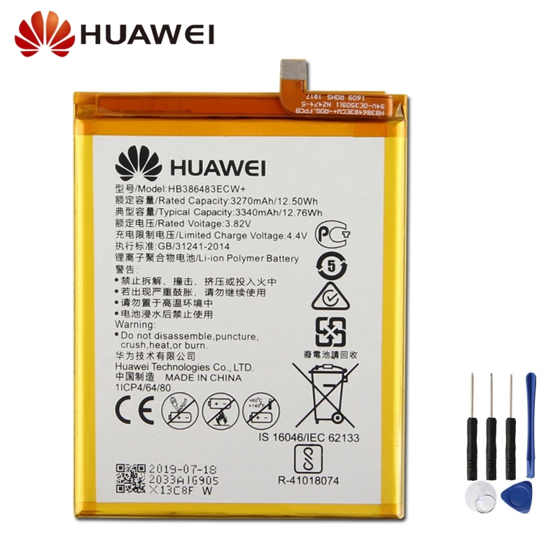 Huawei сменный аккумулятор HB386483ECW для huawei G9 Plus Honor 6X Maimang 5 MLA-AL00 MLA-AL10 G9Plus аккумулятор 3340 мАч